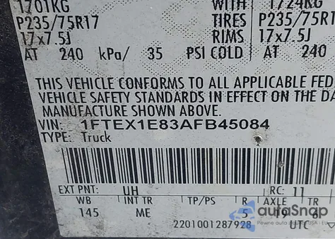 2010 Ford F-150 Stx/Xl/Xlt z USA, uszkodzony, nr VIN 1FTEX1E83AFB45084